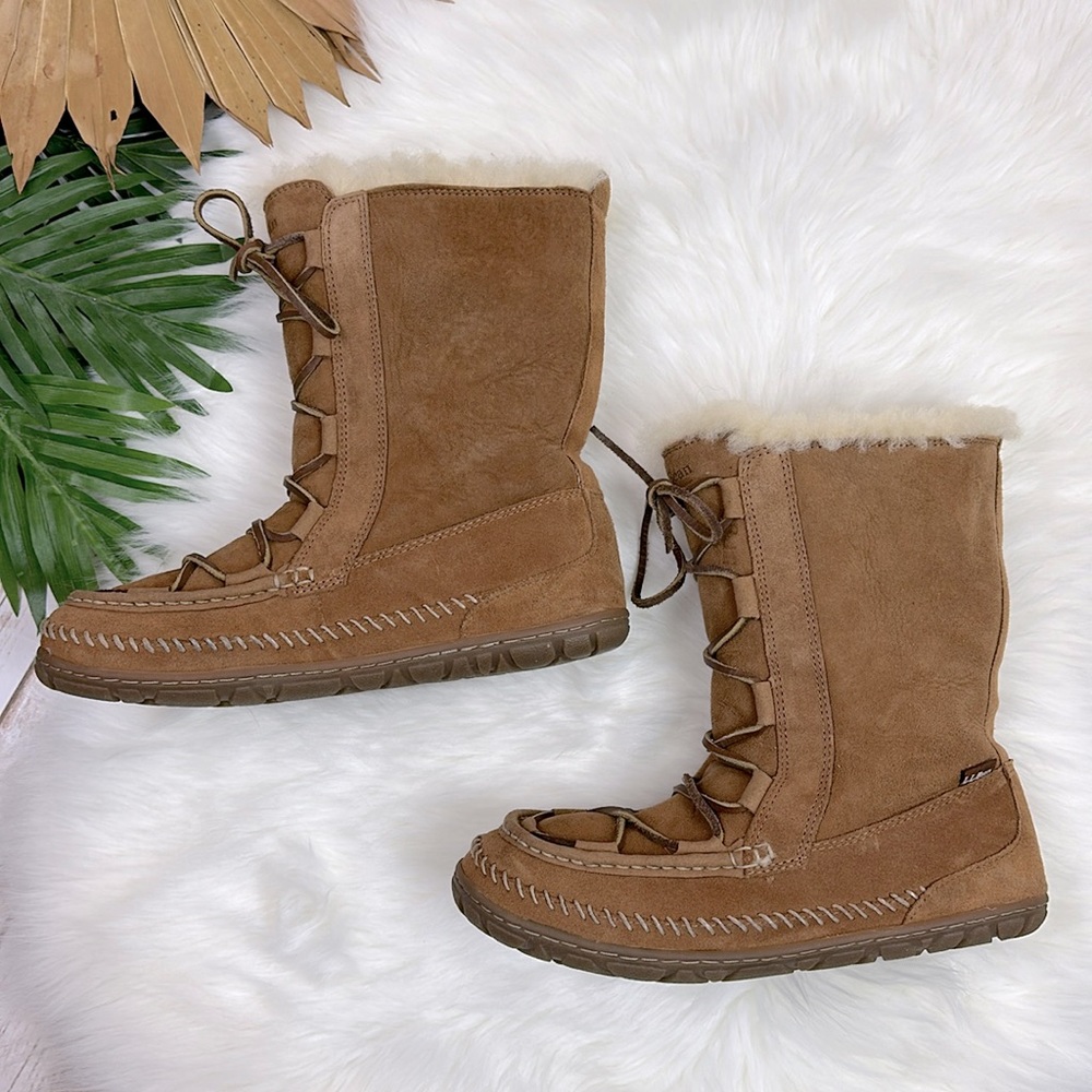 L.L. Bean Brown Shearling-Lined Boots - Picture 2 of 8